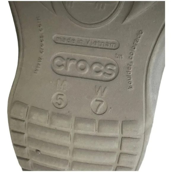 Crocs Duet Plus Clog Women's 7 Black Grey Durable Non Marking Soles Ligthweight - Picture 8 of 8